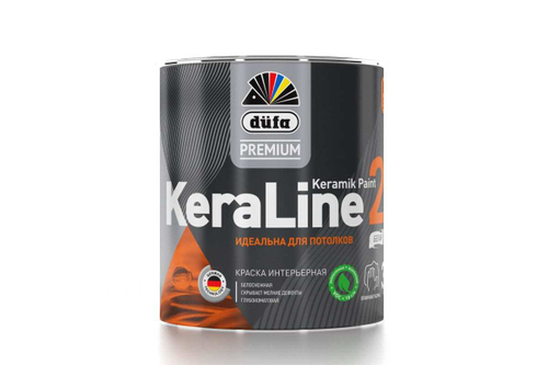 Краска для потолков Dufa Premium KeraLine Keramik Paint 2 глубокоматовая белая база 1