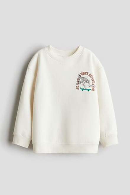 H&M Толстовка с круглым вырезом, белый