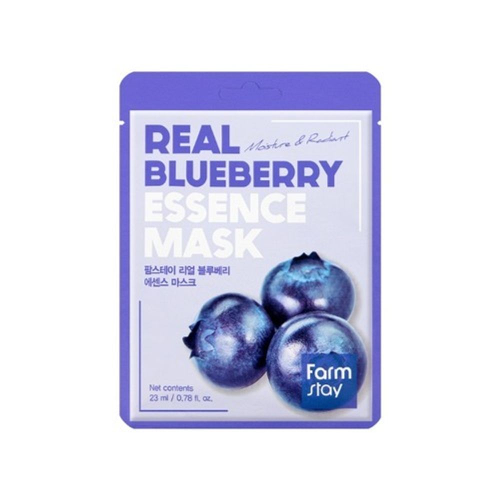 Маска тканевая для лица с черникой FarmStay - Real blueberry essence mask, 23мл