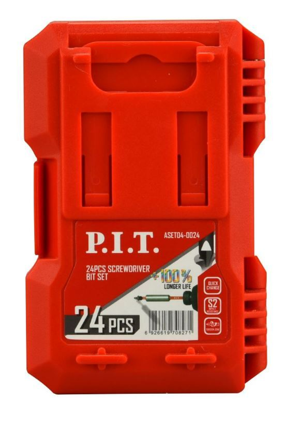 Набор бит и торцевых головок с трещоткой (24шт, биты 25мм (16шт), головки (6шт)) ASET04-0024 P.I.T.