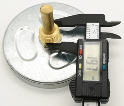 Термометр биметаллический осевой ТБП-100 (0+160), 42 мм,G 1/2, 2.5%