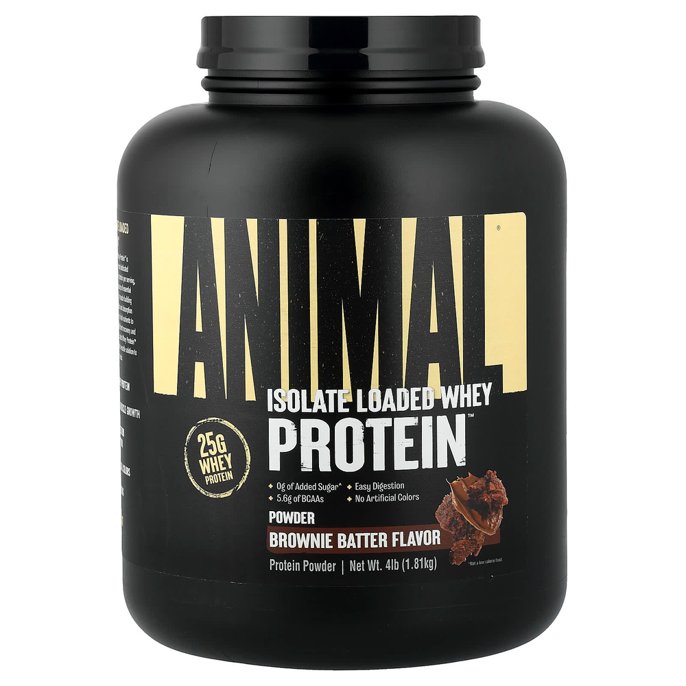 Animal, Isolate Loaded Whey Protein™, сывороточный протеин в порошке, брауни, 1,81 кг (4 фунта)
