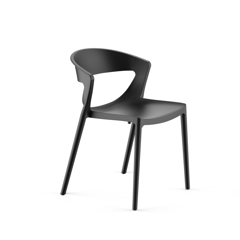 Набор мебели Stepp ЕВОК (2стула ЕВОК черный+стол ТЕОРИ бел черн ножки)