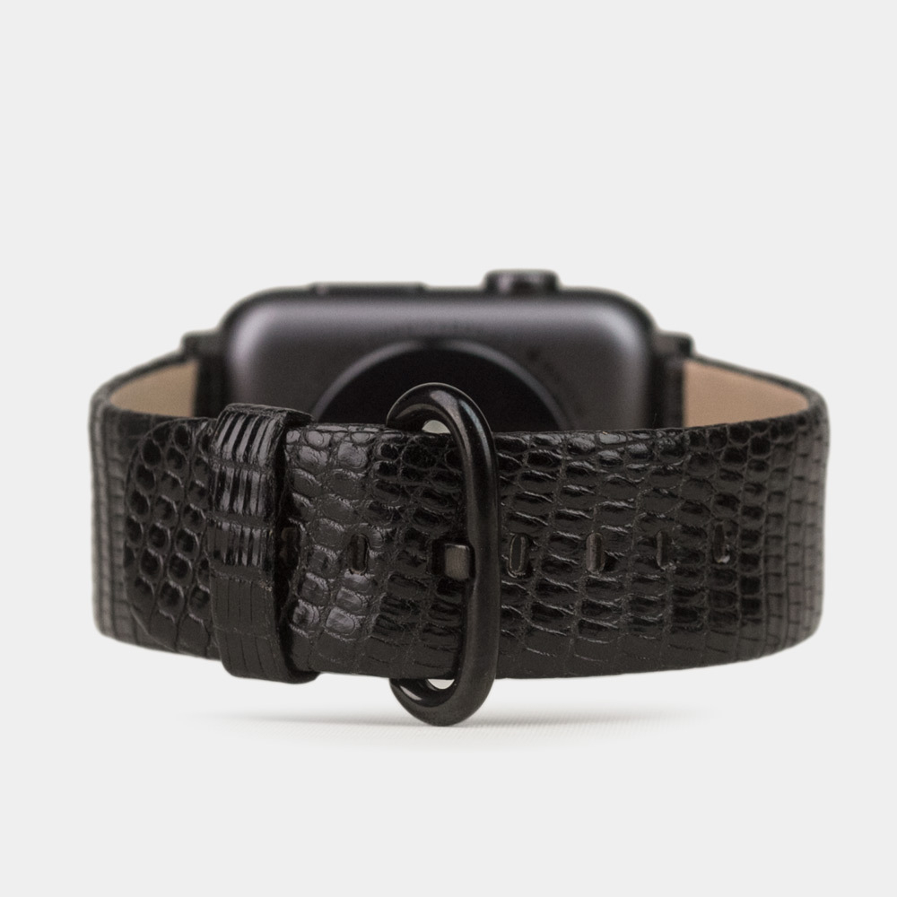 Ремешок для Apple Watch 40/41mm Classic из кожи ящерицы черного цвета