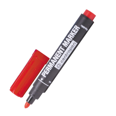 Маркер перманентный (стеклограф), красный (12003802), 1шт.