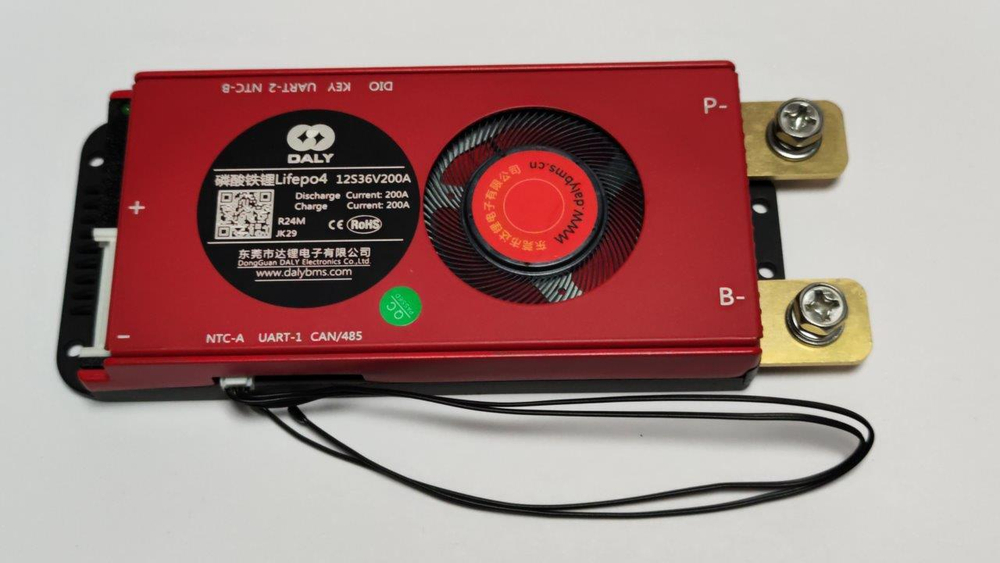 Плата контроля BMS Smart LiFePO4 12S36V200A Fan