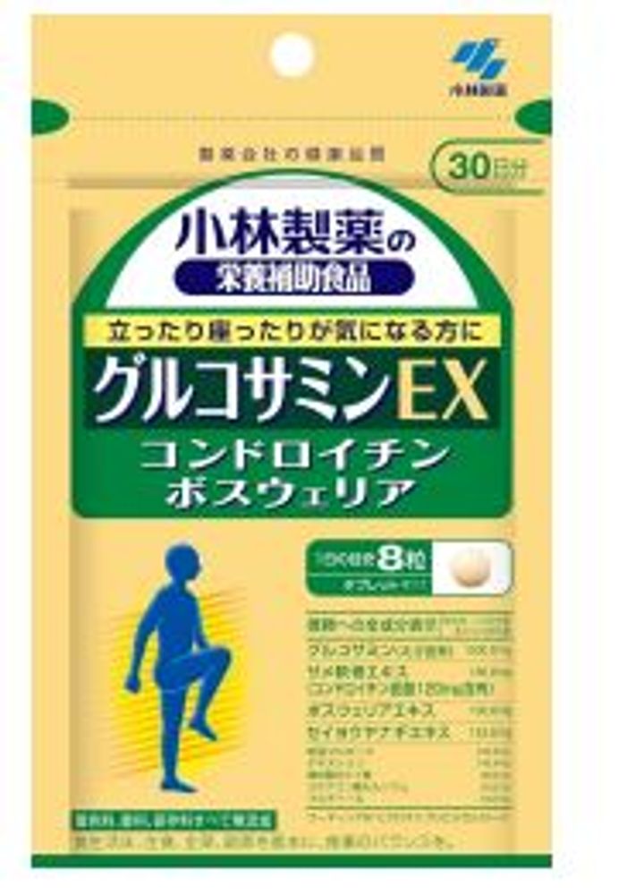 Комплекс Kobayashi Pharmaceutical: Глюкозамин EX, Хондроитин, Босвеллия для костей и суставов, 240 табл.