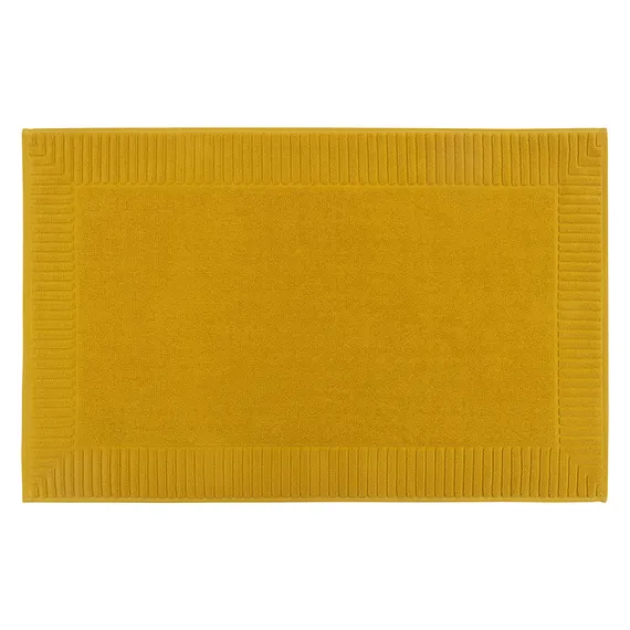 Коврик для ванной с фактурным бортиком цвета охры из коллекции essential, 50х80 см
