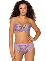 Бюстгальтер с чашками с цветочным принтом и вышивкой люрексом (Размер: 80C) (Цвет: сиреневый)