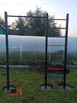 Монтаж уличной шведской стенки Sv Sport (3 вертикальных столба)