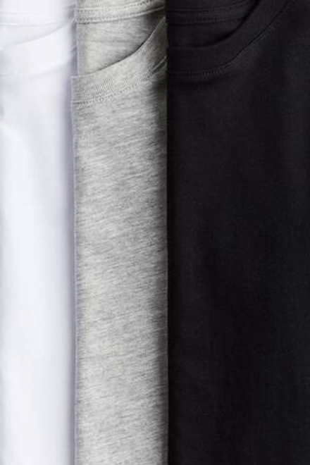 H&M Набор из трех хлопковых футболок, черный/белый