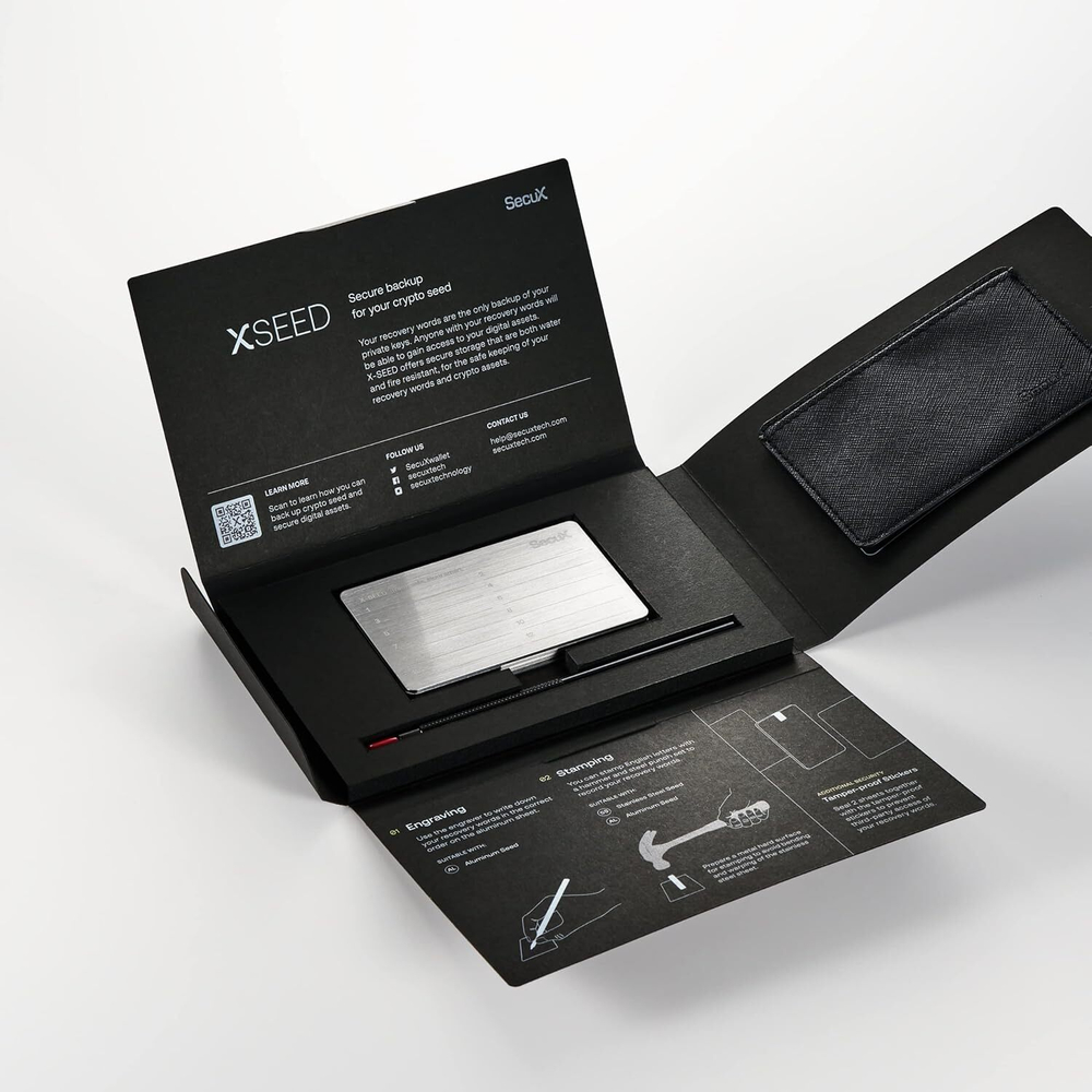 SecuX XSEED — Металлическая пластина для защиты сид-фразы криптокошелька
