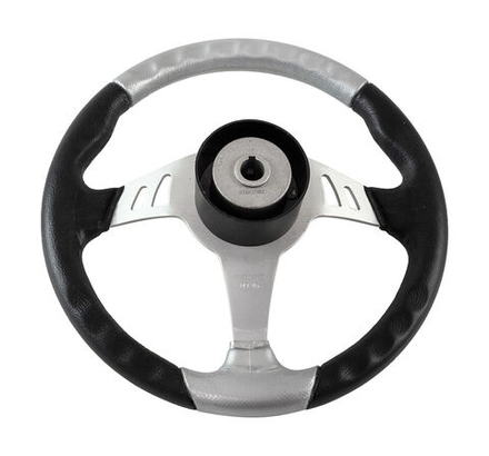 Рулевое колесо SKIPPER обод черносеребристый, спицы серебряные д. 350 мм