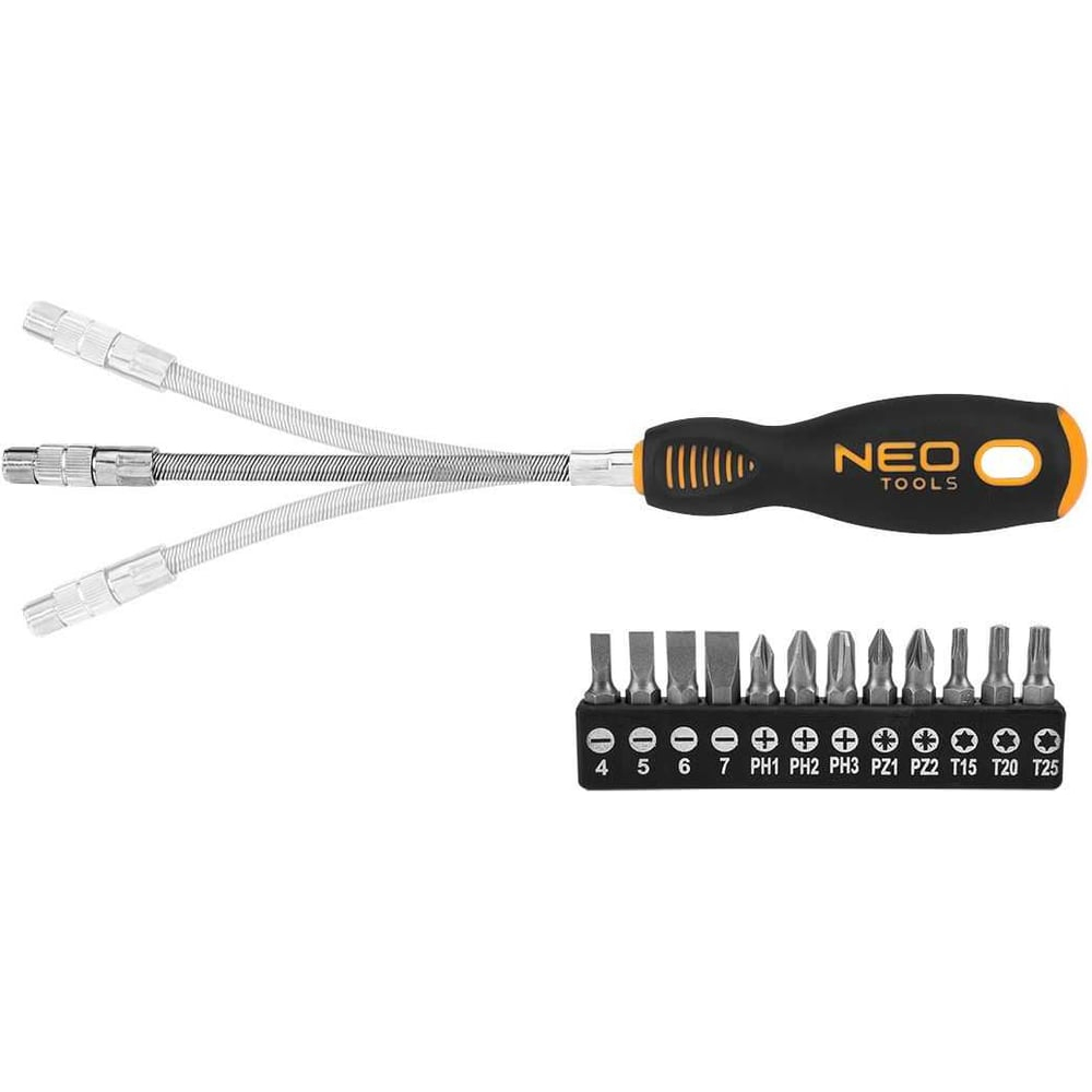 Отвертка с гибким стержнем NEO TOOLS набор 13 шт. 04-215