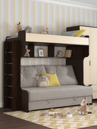 венге / дуб выбеленный / рогожка Savana Latte