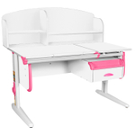 Растущая парта Дэми СУТ 25 с задней полкой СУТ.34.390 и навесной тумбой (1200×880 мм)