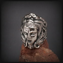 Кольцо "Медуза Горгона" мельхиор , 16 - 18 р