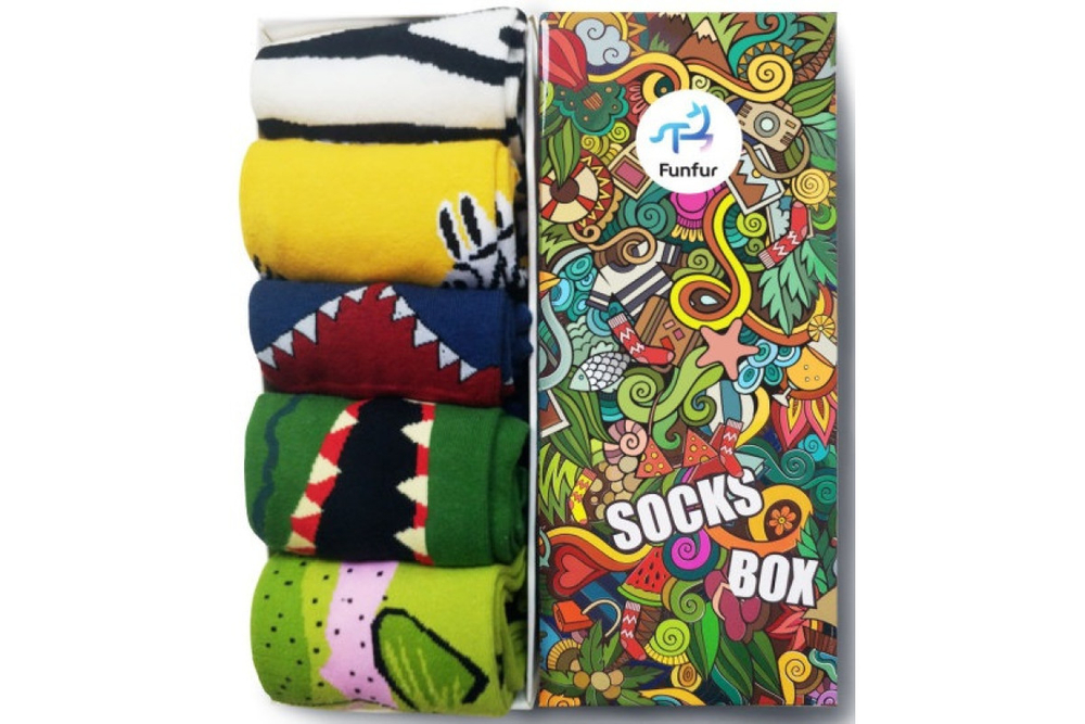 Носки мужские Funfur Зоопарк в наборе 5 пар