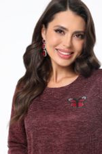 Платье бордовое трикотажное с воланом DStrend (Акция)