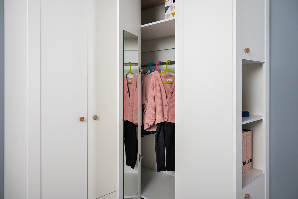 Шкаф угловой Джастин 13.229, Белый шагрень