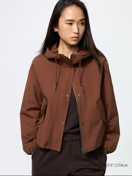 UNIQLO Короткая парка, коричневый