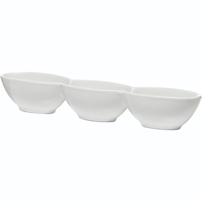 Менажница «Кунстверк» 3 секции;фарфор;,H=45,L=300,B=55мм;белый (Цвет: белый)