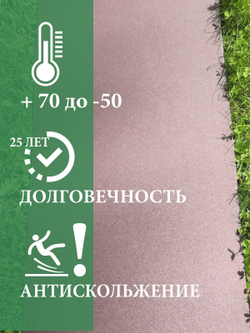 Покрытие для садовых дорожек из резино-пластика 2 мм (1,8мм), ширина 50 см (коричневый)