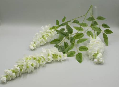 Ветка глициния 90см. 3 отв. белая Артикул: 1612246