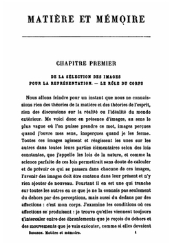 Matière et mémoire, essai sur la relation du corps a l'esprit | Henri Bergson