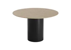 Стол обеденный Type D 120 см основание D 43 см (натуральный дуб, черный)