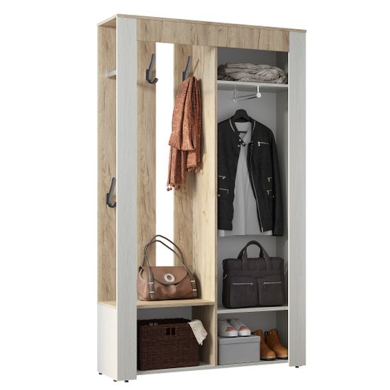 Прихожая ФРАНК крафт/ясень белый (1202*2000*330)/2/(СНЯТА С ПР-ВА)