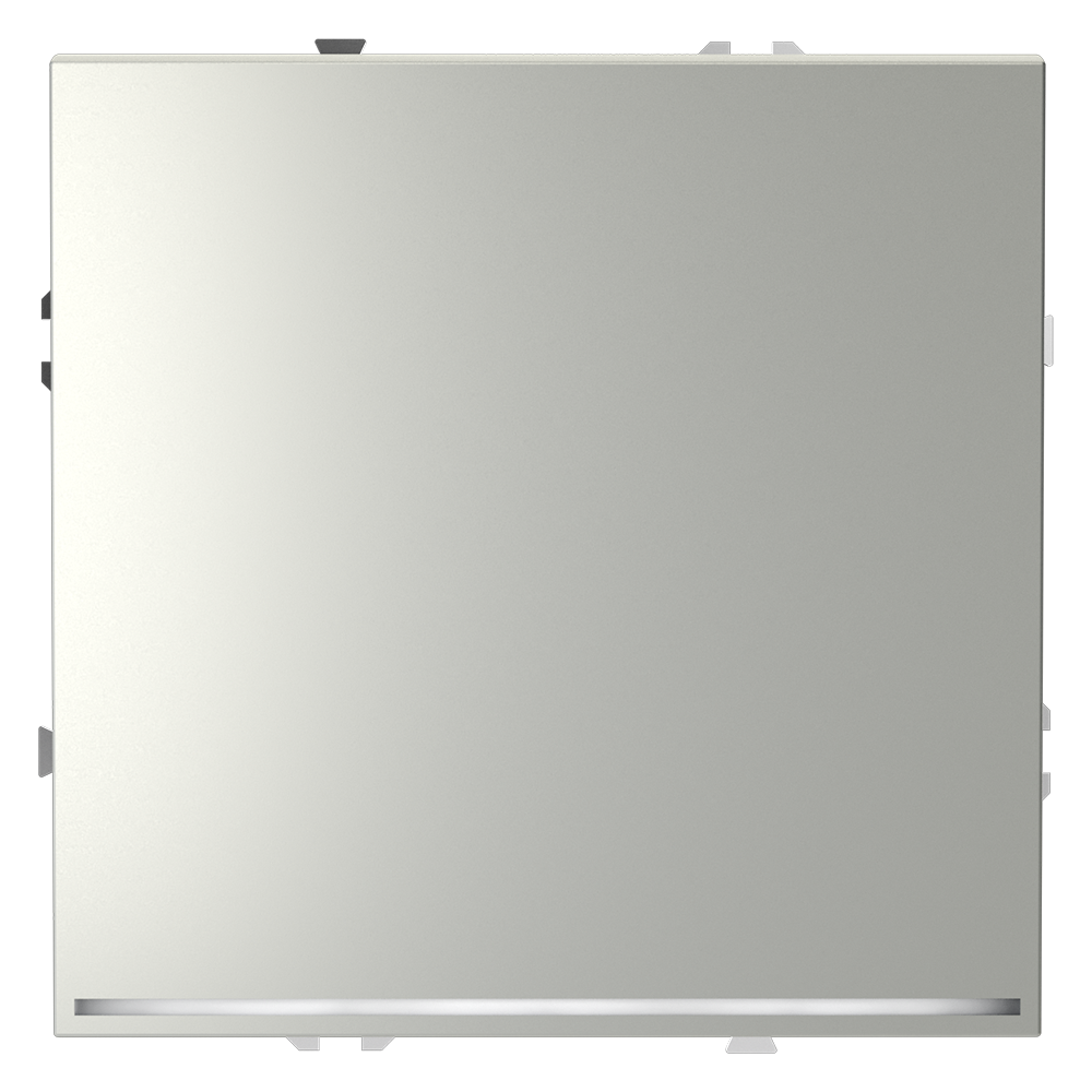 Проходной переключатель встраиваемый VOLTUM S70 одноклавишный с подсветкой 10А, (сталь)