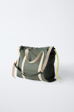 ZARA МНОГОФУНКЦИОНАЛЬНАЯ СУМКА ИЗ ВЫСОКОТЕХНОЛОГИЧНОЙ ТКАНИ, СЕРЫЙ