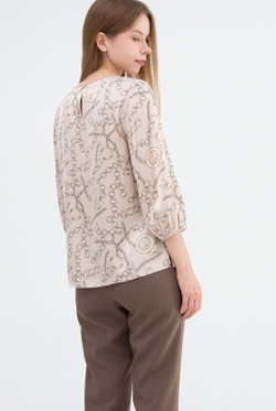 Блузка женская 3246ЛПБ, цепи бежевый #110ЦеБ093246ЛПБ