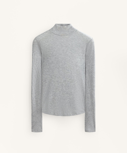 Oysho Футболка Base Layer в рубчик с высоким воротником и лиоцеллом, серый