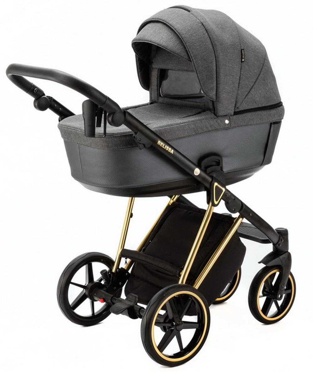 Детская коляска Adamex Belissa Special Edition 2 в 1 B-PS562 (Т.СЕР ЗОЛОТ.РАМ)