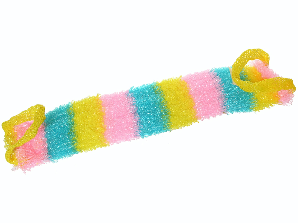 Мочалка банная с ручками Радуга 100*400мм