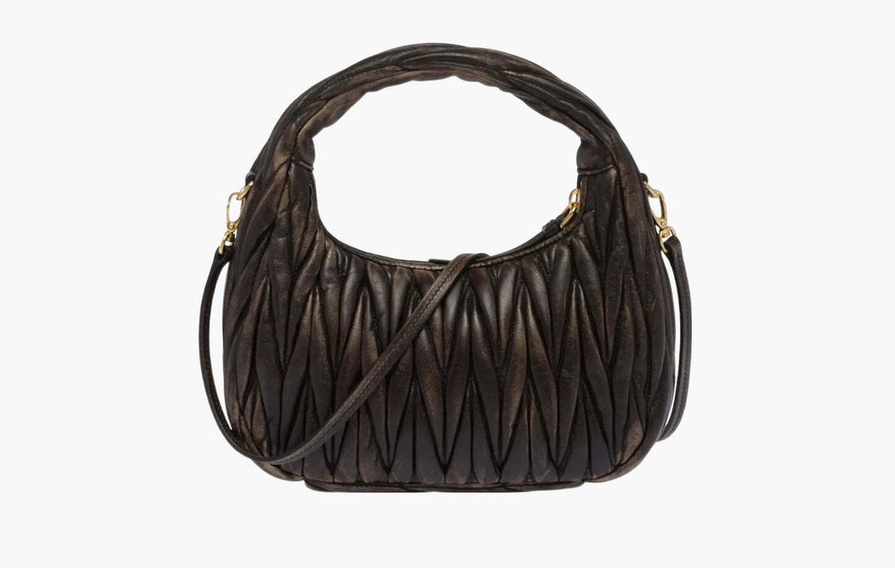 Сумка Miu Miu Wander Matelasse Nappa Leather Hobo Bag "Sand / Coffee"