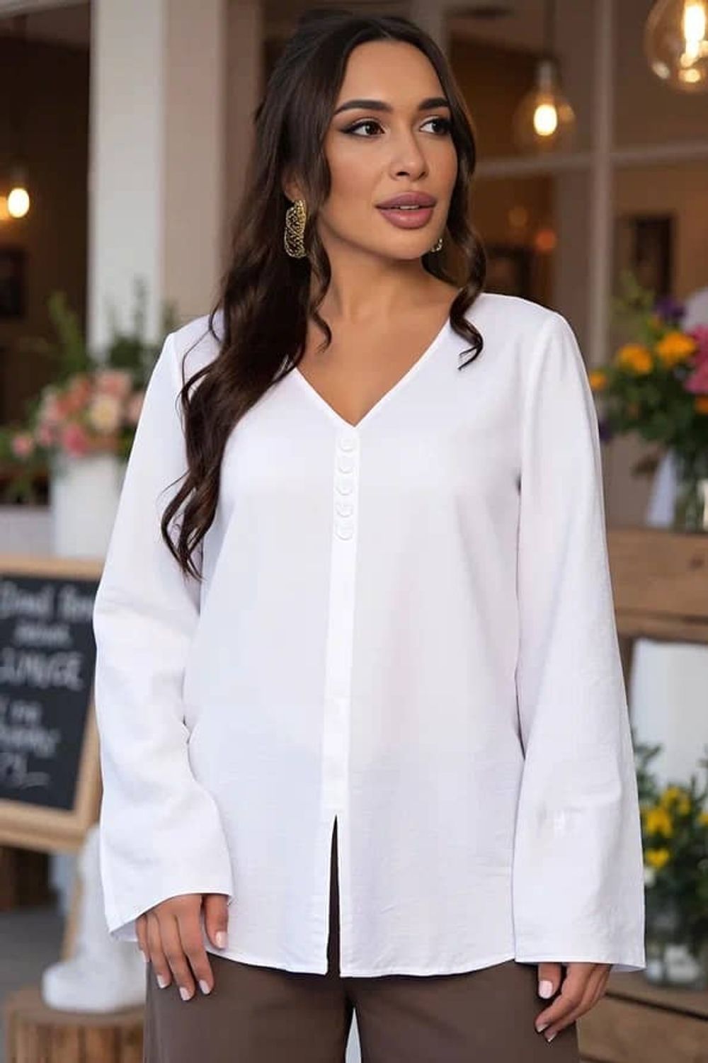 Блуза Римские каникулы (белая) Б13993-50М LT Collection