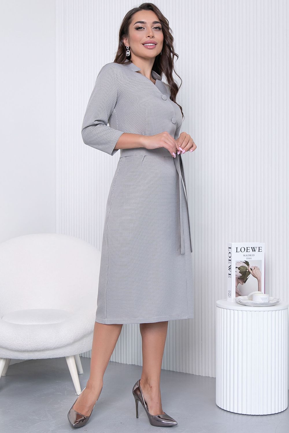 Платье "Стелла" (гусиная лапка/беж) П7116 LT Collection (Акция)