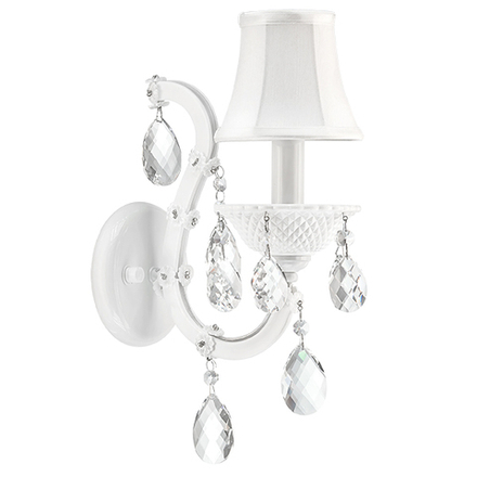 726611 Бра  PRINCIA 1х40W E14 (основание, напатронник БЕЛЫЙ, кристалл ПРОЗРАЧНЫЙ)