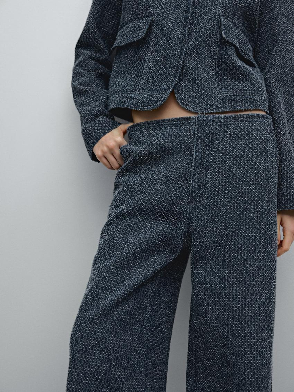 Massimo Dutti Брюки с высокой посадкой, синий