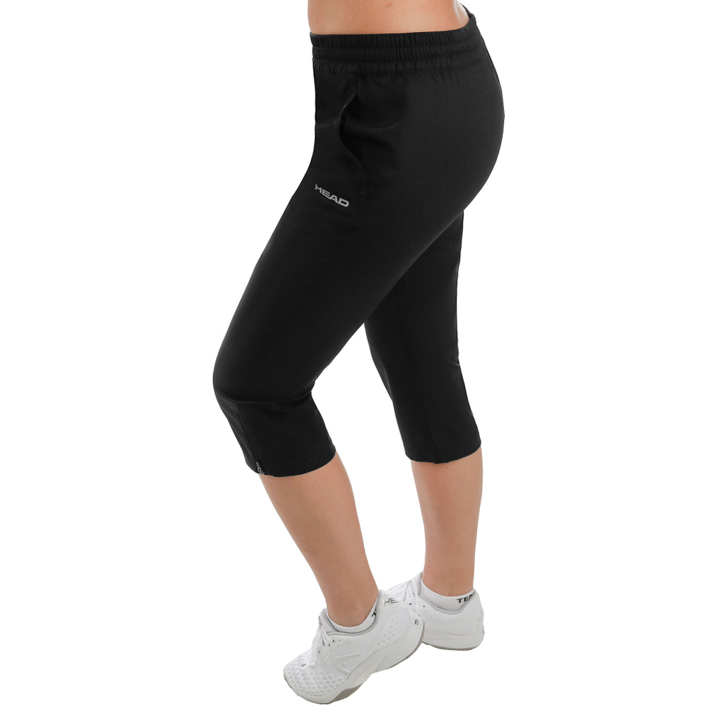 Женские теннисные брюки HEAD Club Training Pants Women - Black, Silver