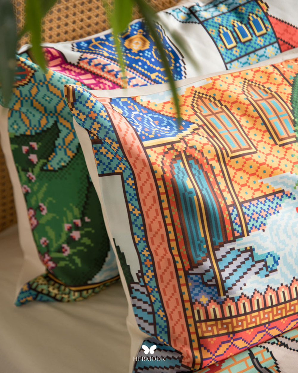 Комплект постельного белья двуспальный Shirin Cover Hermodr 8 предметов 130220303 Иран