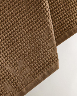 ZARA HOME КУХОННОЕ ПОЛОТЕНЦЕ С ВАФЕЛЬНЫМ УЗОРОМ, КОРИЧНЕВЫЙ