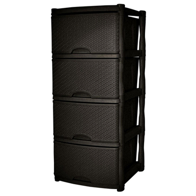 Комод 4-х секционный "Keeplex Rattan", темный каштан