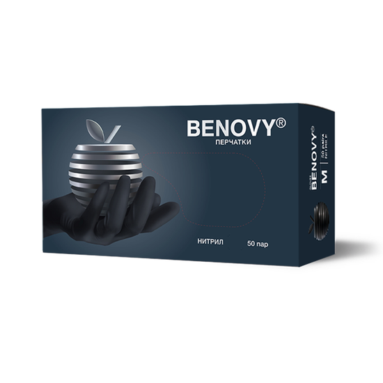 BENOVY - Перчатки нитриловые, неопудренные, текстурированные (ORIGINAL)