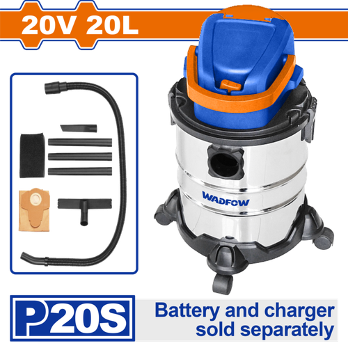 Пылесос аккумуляторный 20В, 20 л WADFOW WQV1A20