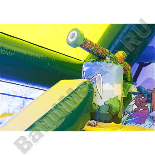Большой батут-горка "Пиратский корабль 2" с пушками