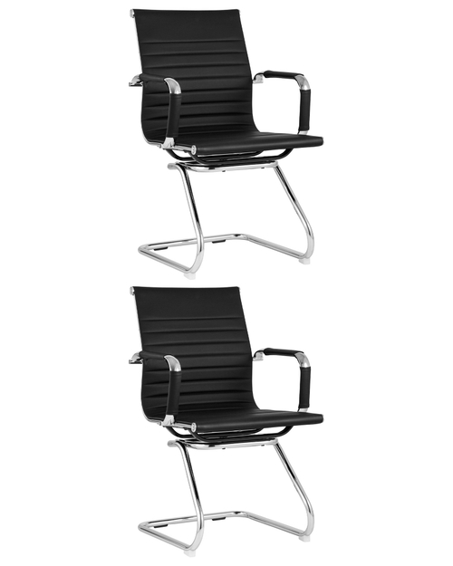 Кресло для посетителей TopChairs Visit черное 2 шт.